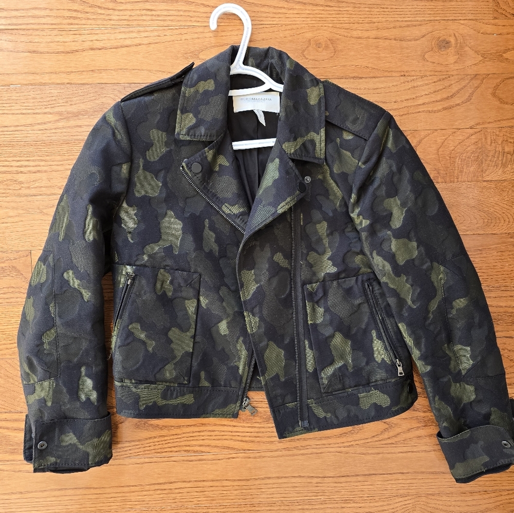 BCBG Runway Camouflage Biker Jacket